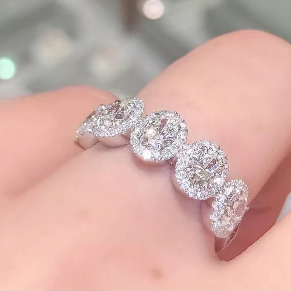 925 sterling silver Zircon wedding band ring